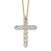 14k 3 carat Lab Grown Diamond VS/SI+ G+ Complete 18 inch Cross Pendant Necklace